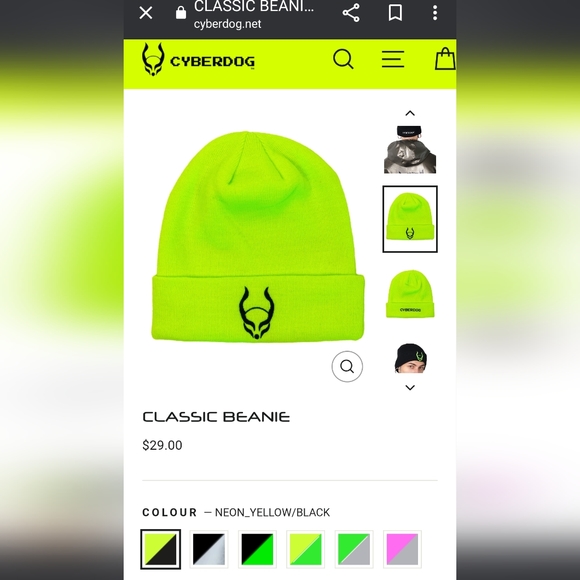 NWOT Cyberdog Green and Pink Beanie brand new - Picture 1 of 3